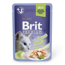 Вологий корм для котів Brit Premium Cat Trout Fillets Jelly pouch  24 шт x 85 г - філе форелі в желе