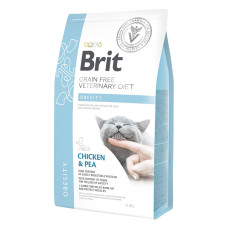Сухий корм для котів, для зниження ваги Brit GF Veterinary Diet Obesity 2 кг - курка
