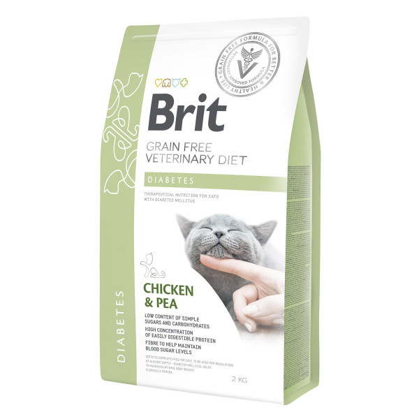 Сухий корм для котів, при цукровому діабеті Brit GF Veterinary Diet Diabetes 2 кг - курка