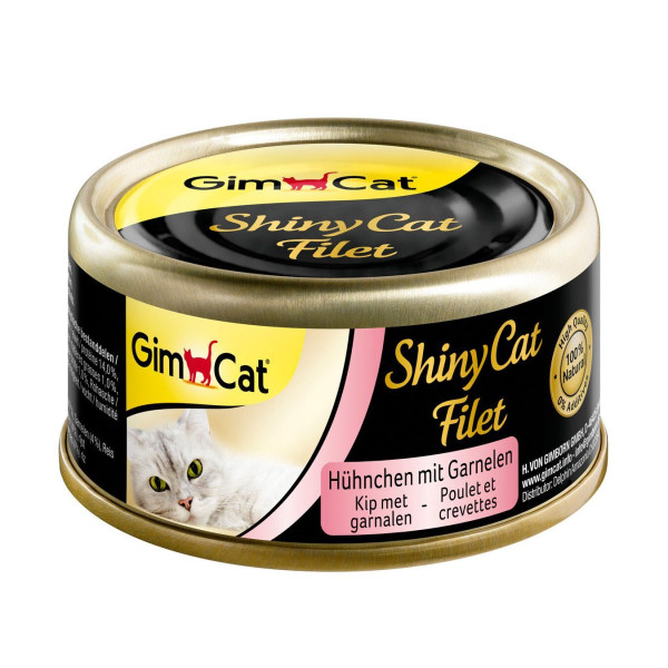 Вологий корм для котів GimCat Shiny Cat Filet 70 г - курка та креветки