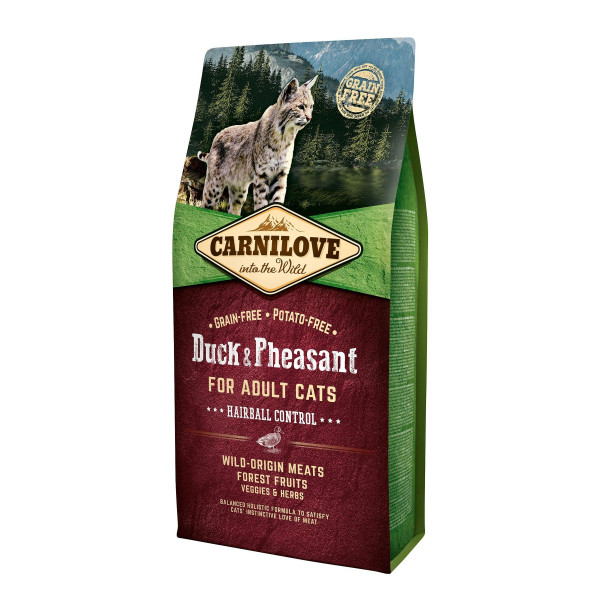 Сухий корм для котів Carnilove Cat Duck & Pheasant - Hairball Controll 6 кг - качка та фазан