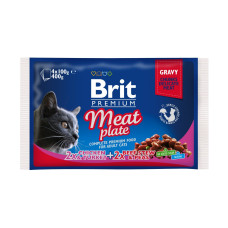 Набір вологого корму для котів Brit Premium Cat Meat Plate pouches 400 г - асорті