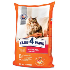 Сухий корм для дорослих котів з ефектом виведення шерсті Club 4 Paws Premium 14 кг - курка