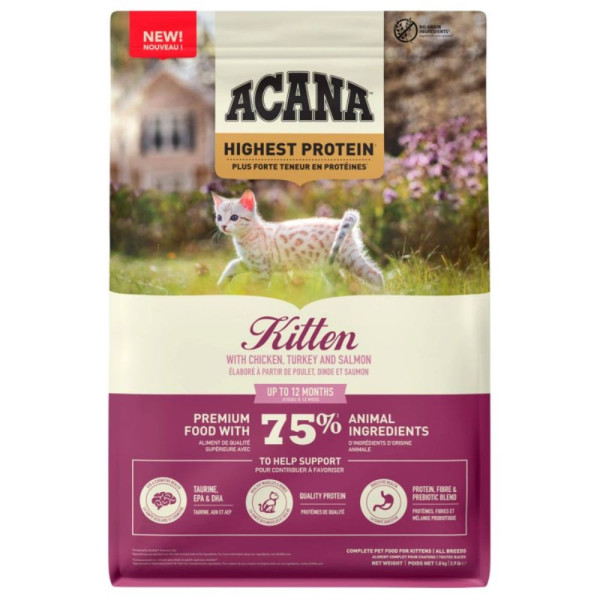 Сухий корм для кошенят Acana Highest Protein Kitten 1,8 кг - асорті