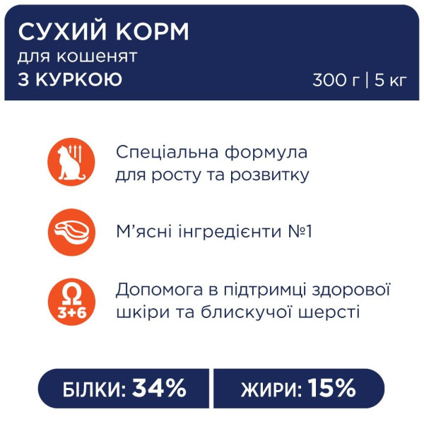 Сухий корм для кошенят Club 4 Paws Premium 5 кг - курка