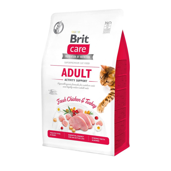 Сухий корм для котів Brit Care Cat GF Adult Activity Support 400 г - курка і індичка