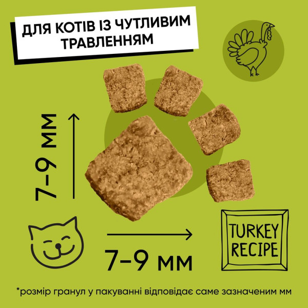Сухий корм для котів Half&Half Sensitive Digestion 2 кг - індичка
