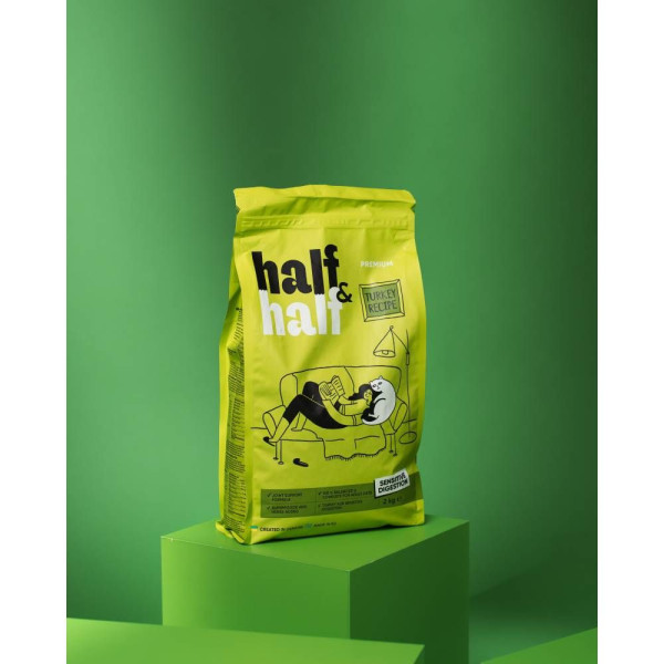 Сухий корм для котів Half&Half Sensitive Digestion 2 кг - індичка
