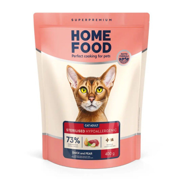 Сухий корм для котів Home Food Adult Hypoallergenic Grain-Free 400 г - качине філе та груша