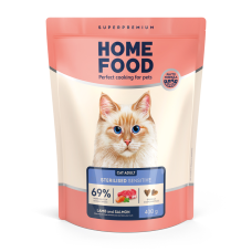 Сухий корм для котів Home Food Adult with Sensitive Digestion 400 г - ягня з лососем