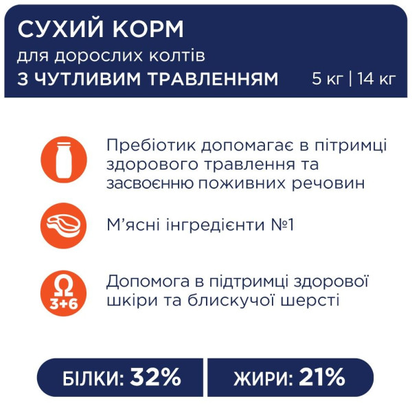 Сухий корм для котів із чутливим травленням Club 4 Paws Premium 14 кг - курка