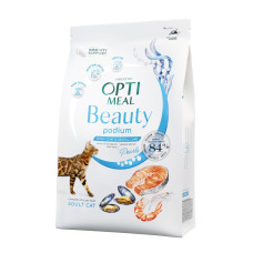Сухий корм для котів Optimeal Beauty Podium Shiny Coat & Dental Care 1.5 кг - морепродукти