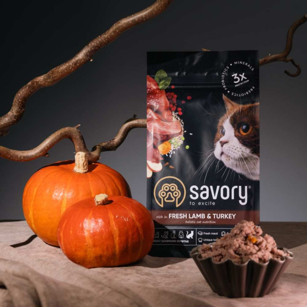 Сухий корм для котів Savory Adult Cat Sensitive Digestion Fresh 2 кг - ягня та індичка