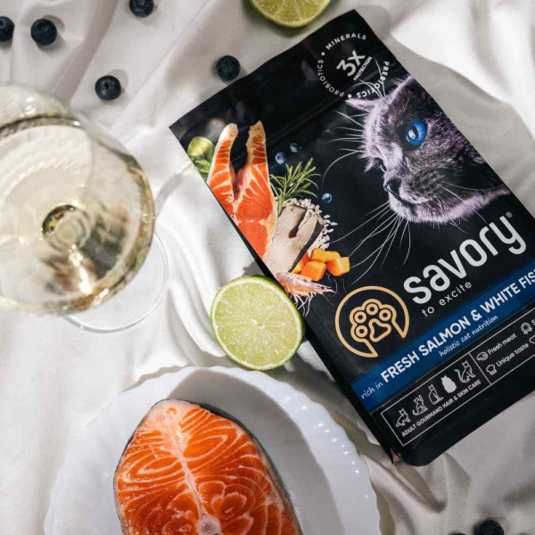 Сухий корм для котів Savory Hair and Skin Care 400 г - лосось та біла риба