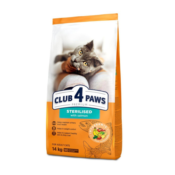Сухий корм для стерелізованих котів Club 4 Paws Premium 14 кг - лосось