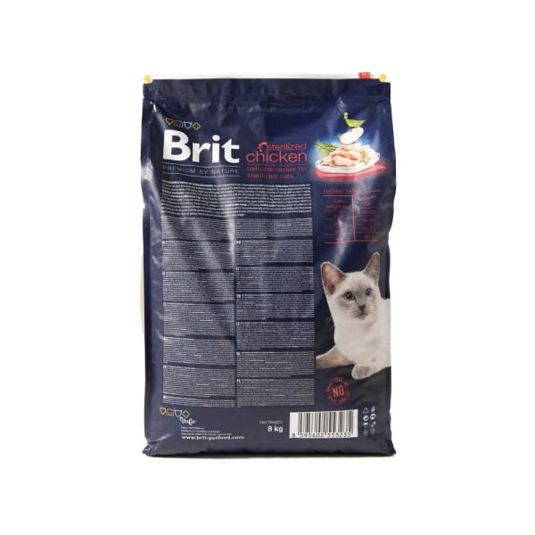 Сухий корм для котів Brit Premium by Nature Cat Sterilised 8 кг - курка