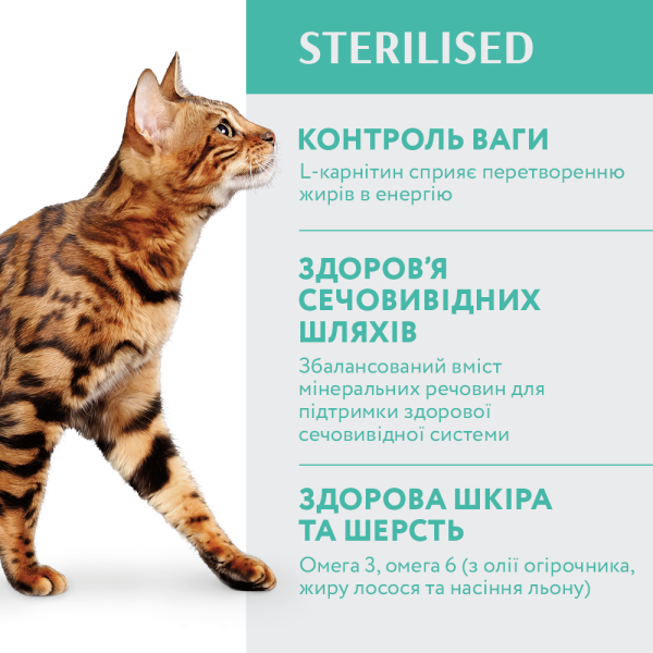 Сухий корм для стерилізованих котів Optimeal 10 кг - індичка та овес