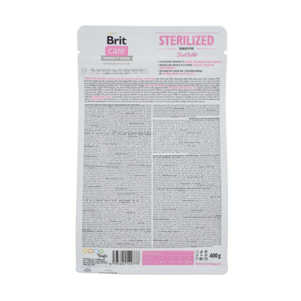 Сухий корм для котів Brit Care Cat Grain Free Sterilized Sensitive 400 г - кролик