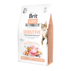 Сухий корм для вибагливих котів Brit Care Cat GF Sensitive HDigestion & Delicate Taste 2 кг - індичка і лосось