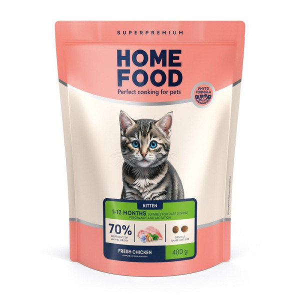 Сухий корм для кошенят Home Food Kitten 400 г - курка