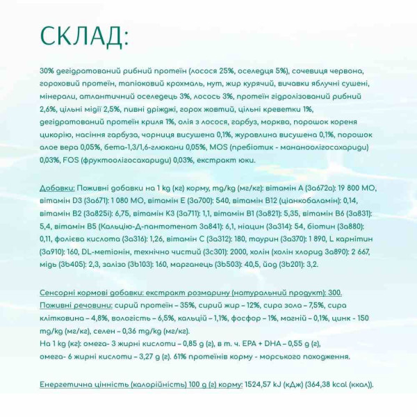 Сухий корм для котів Optimeal Beauty Fitness Healthy Weight Adult Sterilised 1,5 кг – морепродукти
