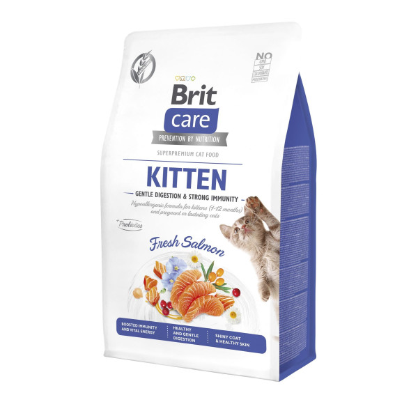 Сухий корм для кошенят Brit Care Cat Grain Free Kitten Gentle Digestion Strong Immunity 0,4 кг - лосось