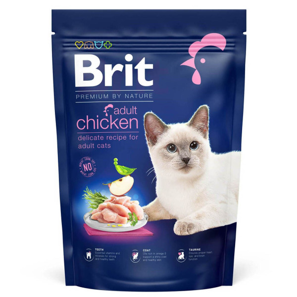 Сухий корм для котів Brit Premium by Nature Cat Adult Chicken 800 г - курка