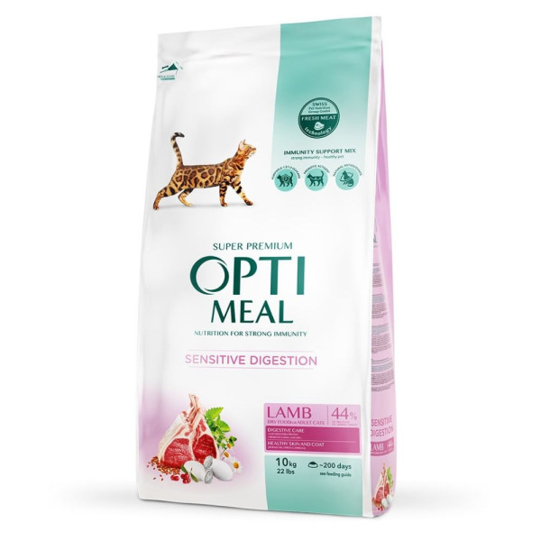 Сухий корм для котів з чутливим травленням Optimeal 10 кг - ягня