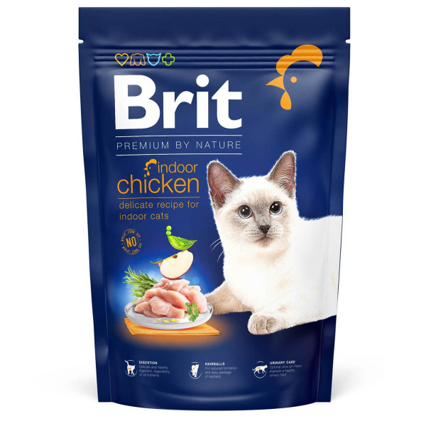Сухой корм для котов, живущих в помещении Brit Premium by Nature Cat Indoor 1,5 кг (курица)