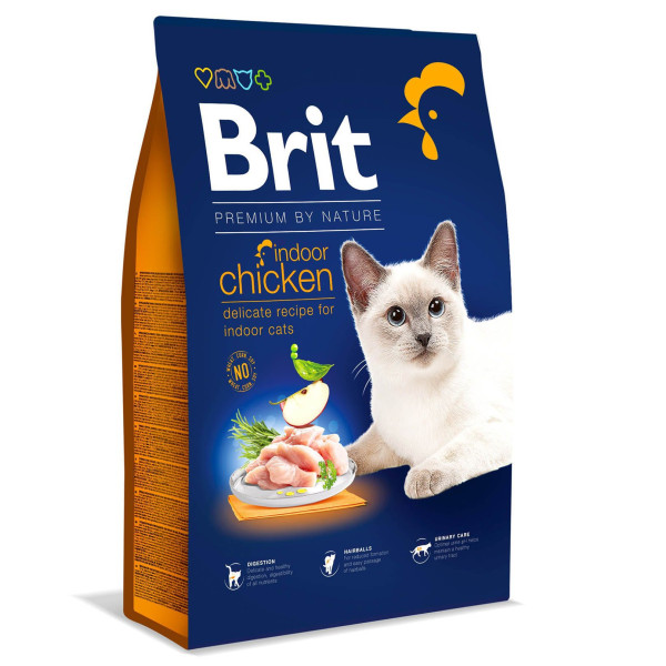 Сухий корм для котів, які живуть у приміщенні Brit Premium by Nature Cat Indoor 8 кг - курка