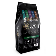 Сухий корм для котів Savory Adult Gourmand 8 кг - індичка та качка
