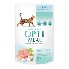 Вологий корм для котів Optimeal pouch 85 г (з фореллю в кремовому соусі) 12шт