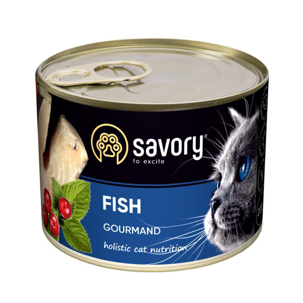 Вологий корм для котів Savory Adult 200 г - риба