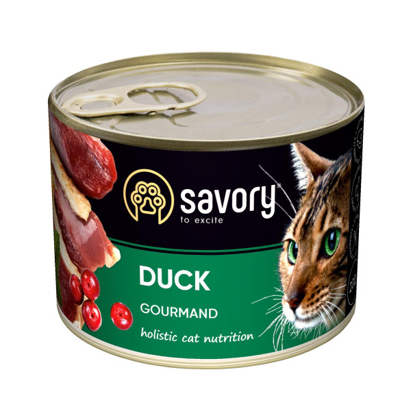 Вологий корм для котів Savory Adult 200 г - качка