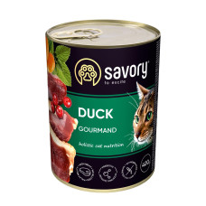 Вологий корм для котів Savory Adult 400 г - качка