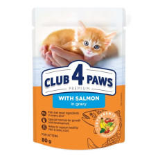 Вологий корм для кошенят Club 4 Paws Premium pouch 24x80 г  (лосось)