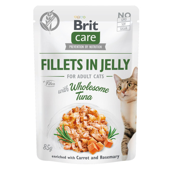 Вологий корм для котів Brit Care Cat pouch 85 г (тунець в желе) 24шт