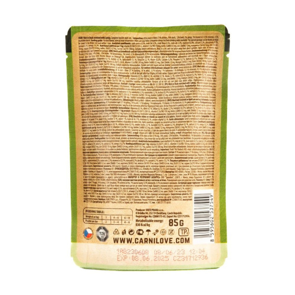 Вологий корм для котів Carnilove pouch 85 г - качка і котяча м'ята