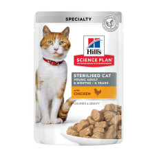 Вологий корм для котів Hill's Science Plan Sterilised Young Adult pouch 85 г - курка 12шт