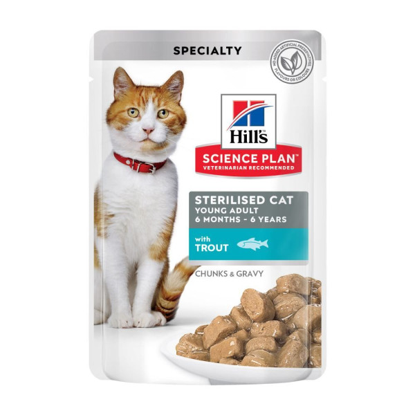 Вологий корм для котів Hill's Science Plan Young Adult Sterilised pouch 85 г - форель