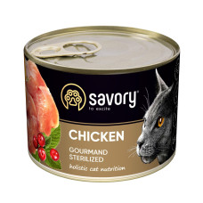 Вологий корм для котів Savory Sterilized 200 г - курка