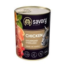 Вологий корм для котів Savory Sterilized 400 г - курка