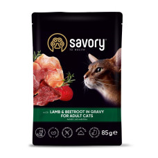 Вологий корм для котів Savory Adult 85 г*22шт - ягня та буряк(22шт)