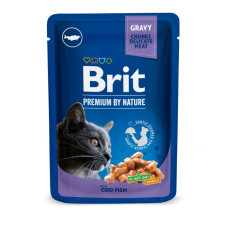 Вологий корм для котів Brit Premium Cat Cod Fish pouch 24 шт x 100 г - тріска