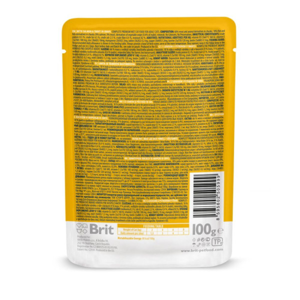 Вологий корм для котів Brit Premium Salmon & Trout pouch 24 шт x 100 г - лосось та форель