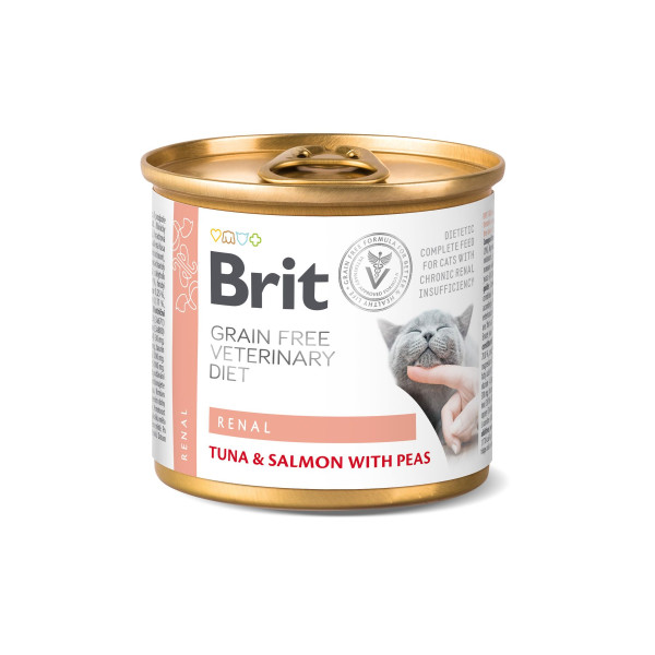 Вологий корм Brit VetDiets Renal для котів із хронічною нирковою недостатністю 200 г