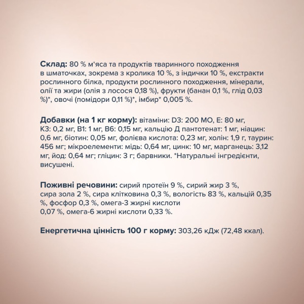Вологий корм для кішок Club 4 Paws pouch 80 г (кролик та індичка)