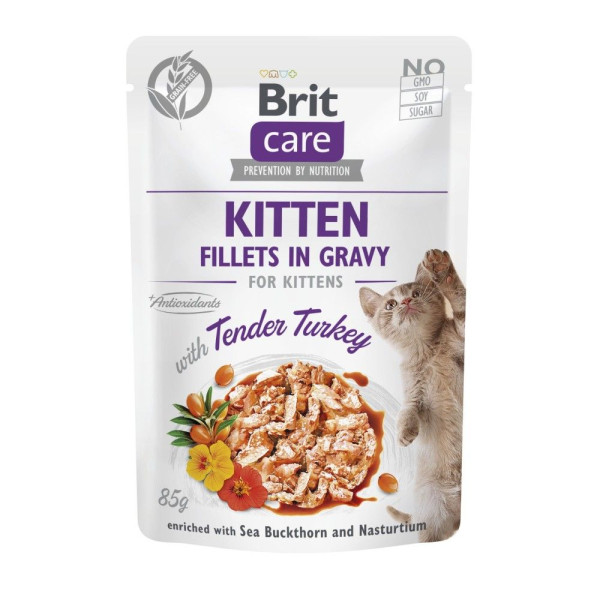 Вологий корм для кошенят Brit Care Cat pouch 85г - індичка 24шт