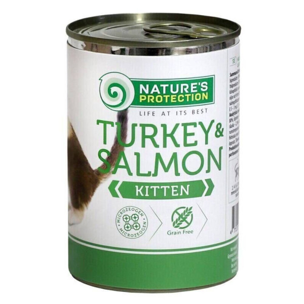 Вологий корм для кошенят Nature's Protection Kitten 400 г - індичка та лосось