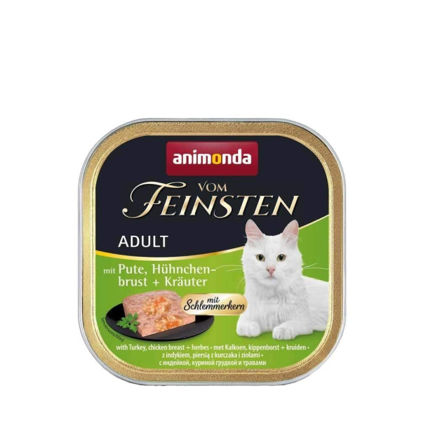 Вологий корм для котів Animonda Vom Feinsten Adult 100 г - індичка, курка та трави